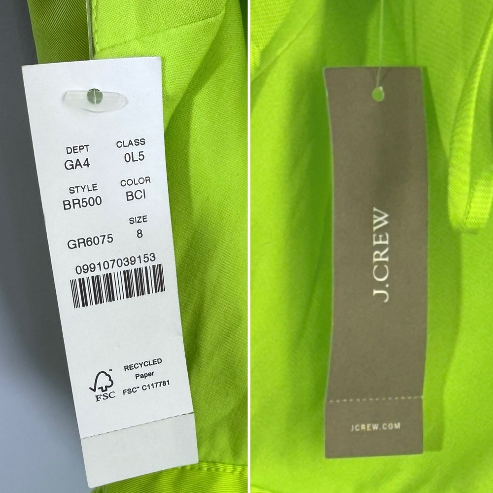 NWT J Crew Collection Limited Edition Taffeta Side Cutout Midi Dress Citrus 8 - Picture 11 of 16